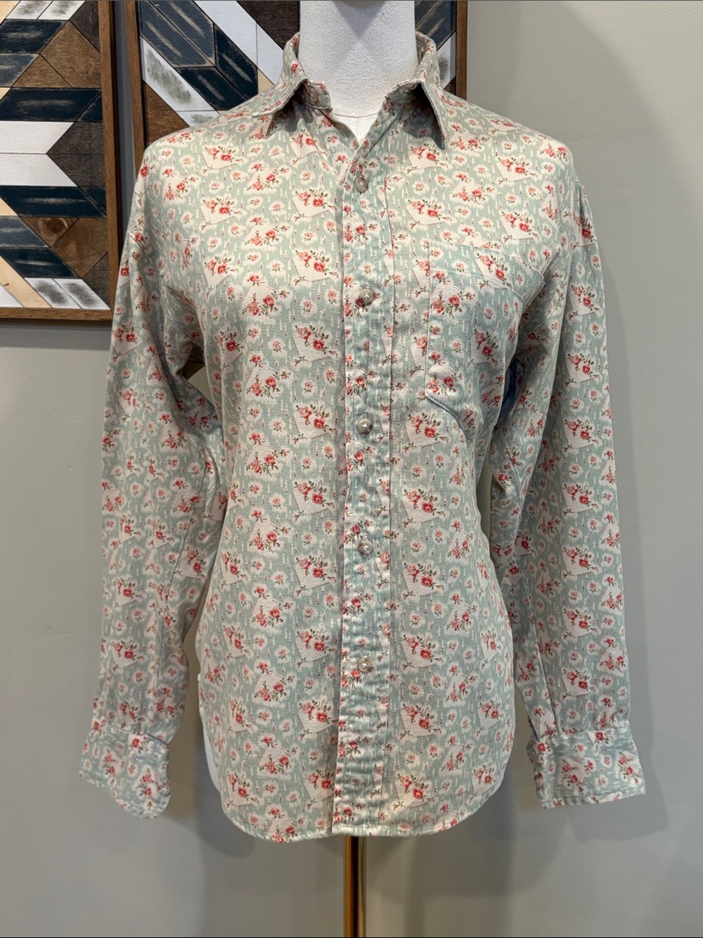 Vintage Ralph Lauren 80s Cotton Flannel Floral Button Down Top Cottagecore 4